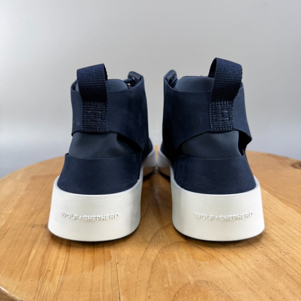 Wolf & Shepherd Cruise High Top Men’s Size 8 Blue Shoes Leather Lace Up Sneakers - Picture 4 of 9